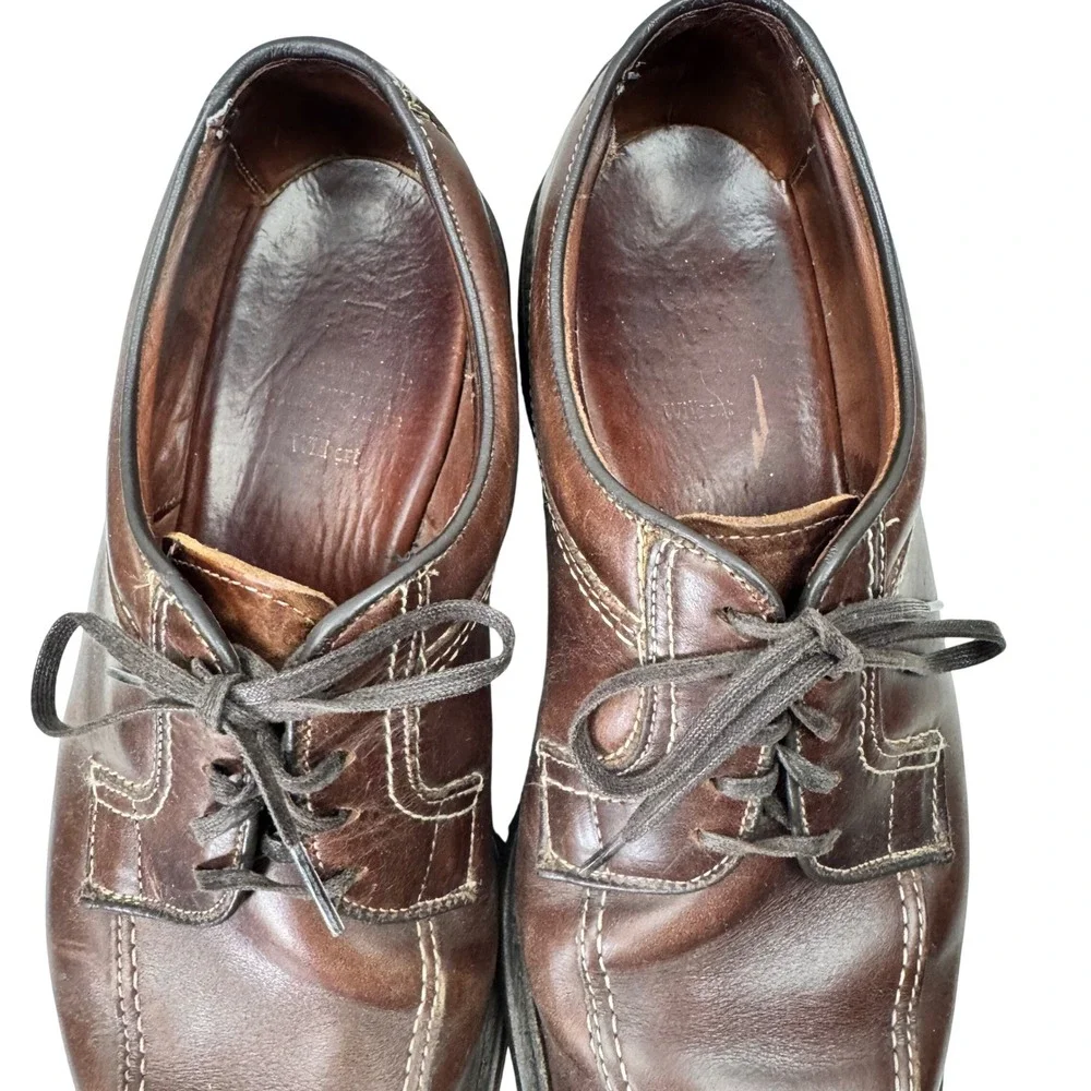 Allen‎ Edmonds Wilbert Shoes Mens 11 Brown Leather Split Toe Derby Comfort
